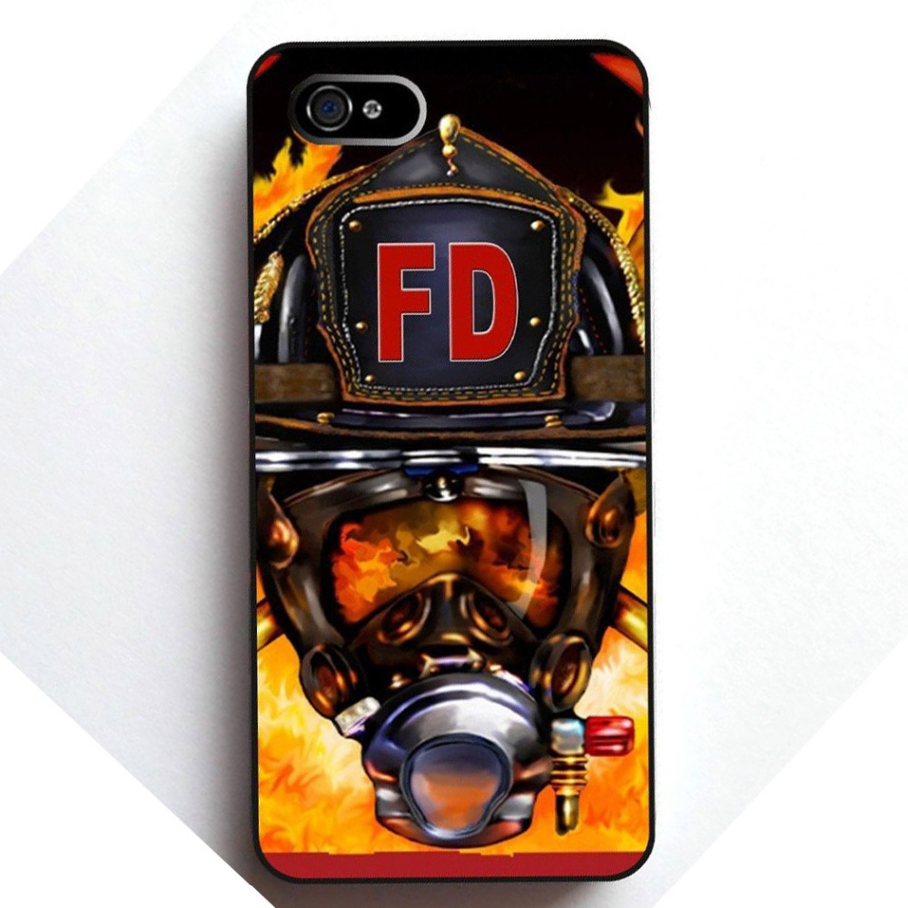 Firefighter Helmet Flames Cell Phones Cover Case for Apple iPhone 4 4s phone casesin Phone Bags