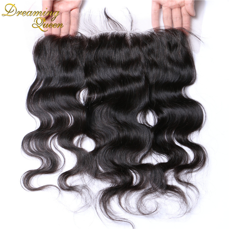 --DHL Free Shipping Brazilian Body Wave Lace Frontal Closure 7A Grade Bleached Knots Human Hair 13X4 Ear to Ear With Baby Hair