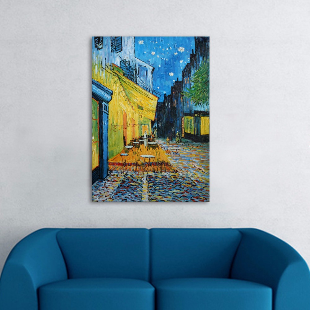Cafe terras nachts beroemde schilderij 100% handgeschilderde ... Woonkamer deco