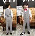 3pieces Set Autumn 2016 Children s Leisure Clothing Sets Kids Baby Boy Suit Vest Gentleman Clothes