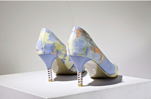 New design women sexy peep toe pump thick high heeled shoes lighter shoes good quality dress