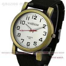 Free Shipping Hot sale Army Green Fabric Strap Fashion White Outdoor Sport quartz watch S103-1 watch wholesale