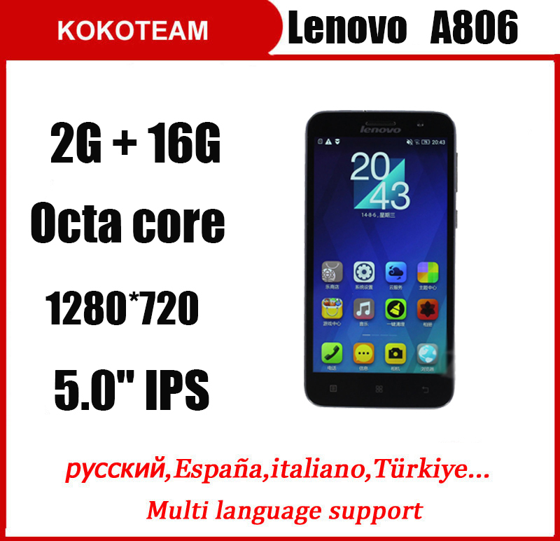 Lenovo A808T A806 Octa  4    MTK6592 Android 4.4 2    16  ROM 13MP 5.0 '' IPS 1280 X 720 LTE GPS
