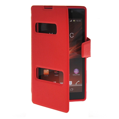 luxury horizontal flip leather cover for sony xperia c luxury horizontal flip leather cover for sony xperia c