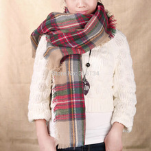 1pcs scarf plaid new designer unisex acrylic basic wrap shawl women female Women Oversized Blanket Tartan Scarf Wrap