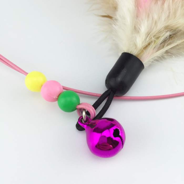 Super dea Cat toy feather Design Steel Wire Feather Teaser Wand Plastic Toy for cats Color
