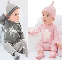 Retail 2015New Spring and autumn baby boy clothes 100 cotton 3pcs Hat T shirt pants The