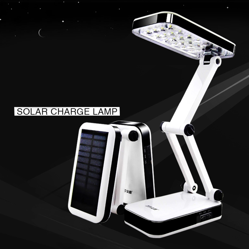 Solar battery charging foldable and Adjustable Desk Lamps Rechargeable led Table Lamp With 24 LED Reading Charge lamp