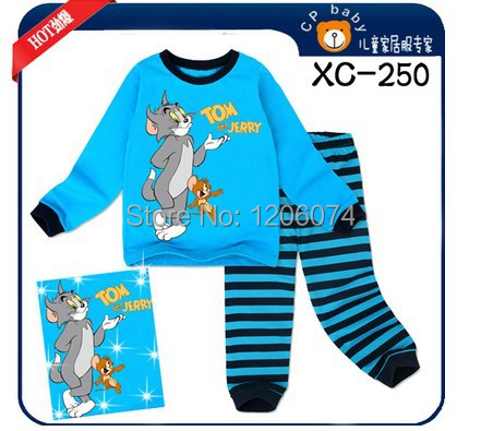 2014 july brand 6sets/lot children pajamas baby kids pyjamas TOM and Jerry boys sleepwear XC-247