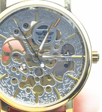 Ganador reloj mecánico automático 2015 hombres de tendencia reloj de la correa del recorte jwh004