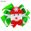 Niosung Fashion Baby Girls Christmas Ornaments Bowknot Hairpin Headdress Christmas snowflake Bow Hair Clip