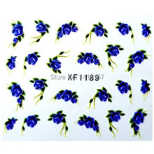 Min order is 10 mix order Water Transfer Nail Art Stickers Decal Beauty Ocean Blue Rose