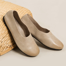 2016 spring and summer handmade 100% cowhide leather Women Shoes Flats genuine leather round toe flat Shoes Woman #D112