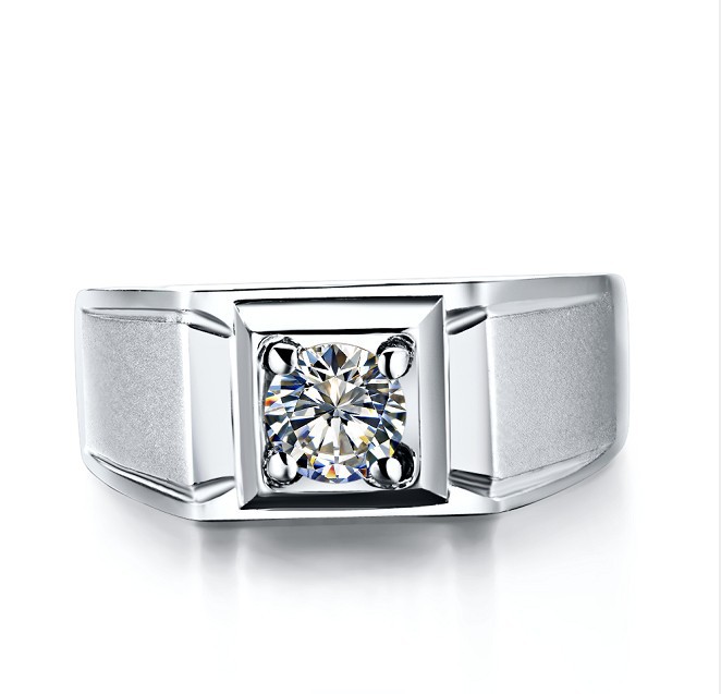 0.45Ct Casual 925 Sterling Silver Men Ring Lab Grown Synthetic Diamond