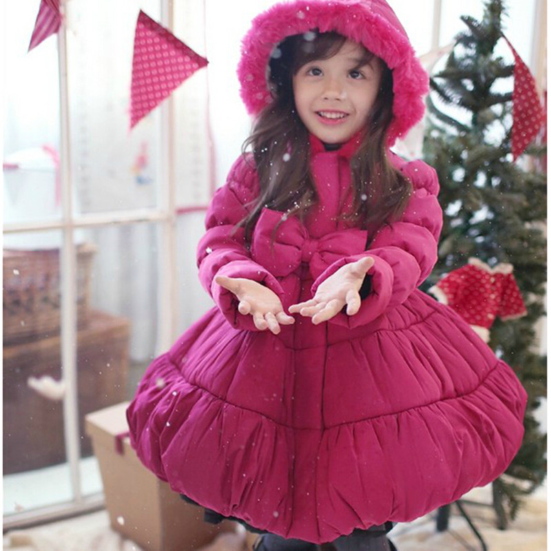 Retail 2015 new Children's Coat Cute Girls Warm Coat Winter Children Cotton Jacket thick Cotton-Padded Clothes