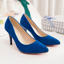 16 New Spring autumn women s Wedding shoes sexy Pointed Toe Slip On red bottom high