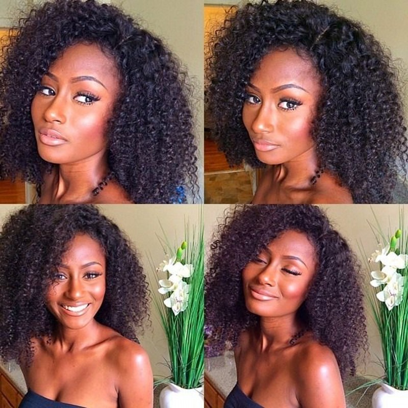 Hot Sale Hairstyles Short Human Hair Kinky Curly Lace Wig