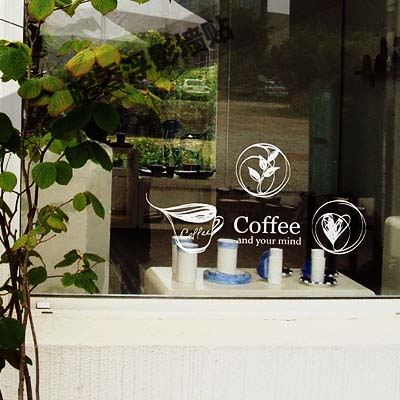 New arrival coffe coffee milk tea glass stickers decoration stickers wall stickers