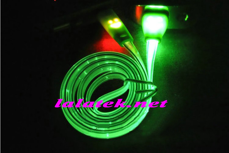 For IPhone5 LED light Smile Face Micro USB Data Sync Charging charger Flat Cable For iphone 5 5s 5c DHL Free Shipping