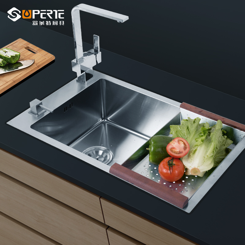 Free Shipping/304 Stainless Steel Sink Single Vegetable Washing Basin ...