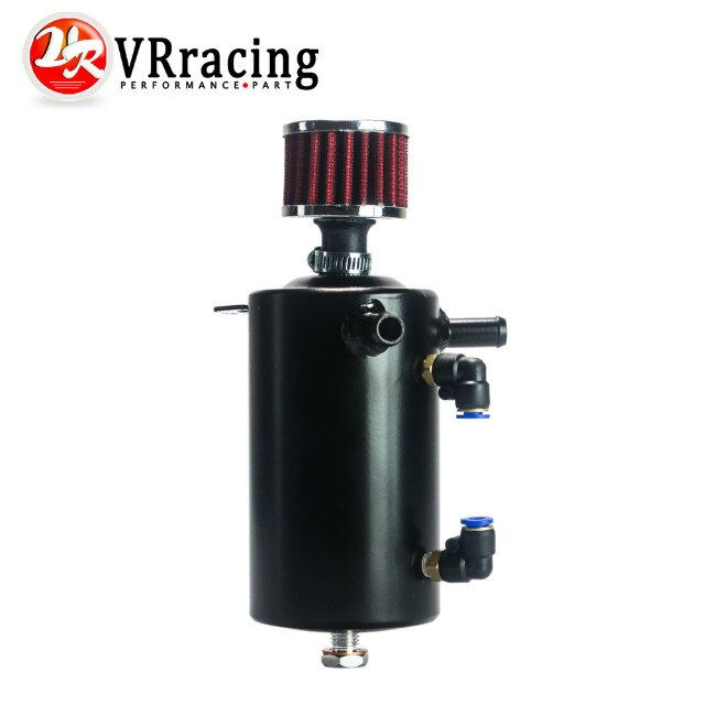 VR RACING STORE-UNIVERSAL BREATHER TANK&OIL CATCH CAN TANK WITH BREATHER FILTER ,0.5L  PQY-TK10BK