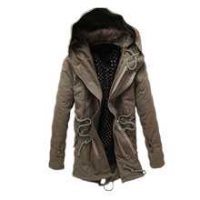 2015 winter coat men Britain style new warm winter jacket thickening loose long cotton padded coat