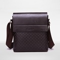 Hot fashion plaid casual men messenger bags PU leather handbags man brands business shoulder crossbody bags