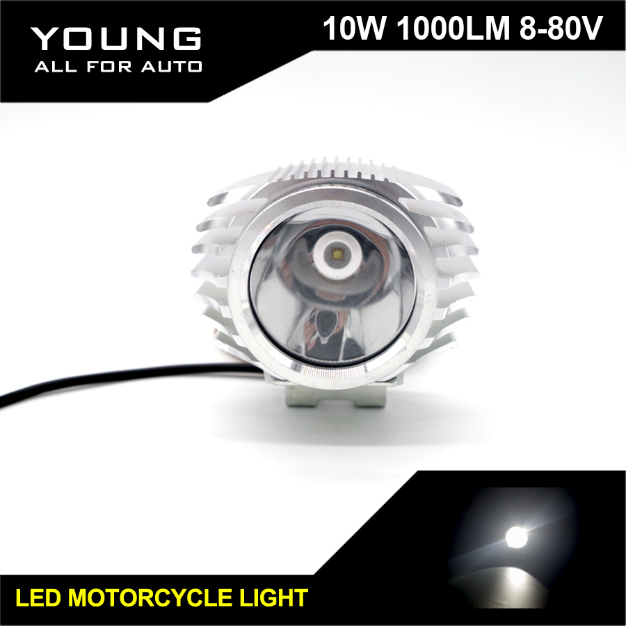 1X  New Motorcycle Round Headlight CREE LED Bulb DC8-80V 10W 1000LM High Low Beams For Motorbike Moto Replacement Headlamp light