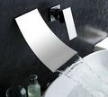 Wall Mounted Bathroom Waterfall Spout Bathroom Sink Faucet Tub Mixer Tap Chrome Finish