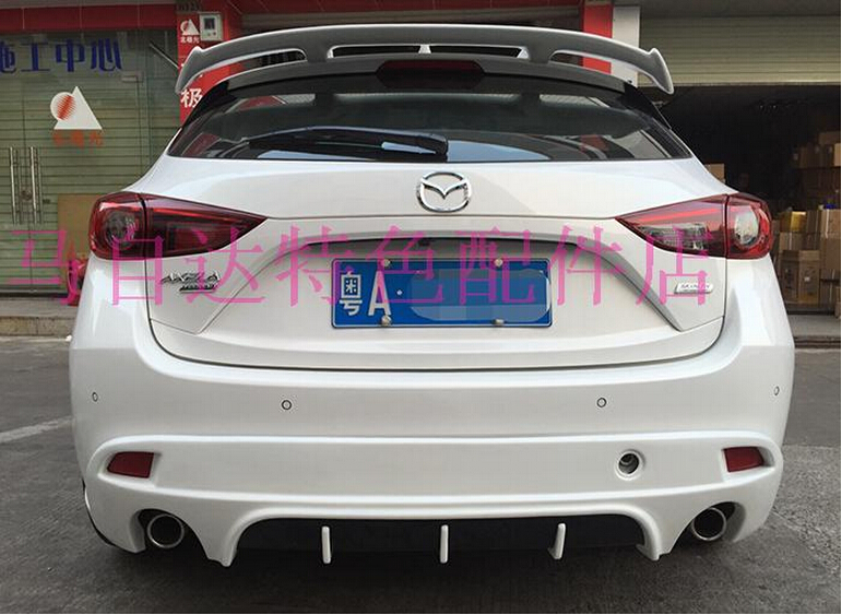 ABS Primer Rear Bumper Lip spoiler Diffuser Cover For Mazda 3 AXELA