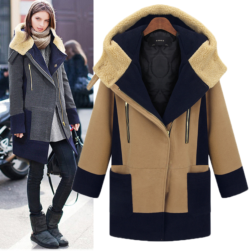 Lady Maxi Jacket 2015 Fashion Winter Coat Women Casaco Manteau Femme Pluz Size Women Clothing Zipper Metal Camel Coat Jacket