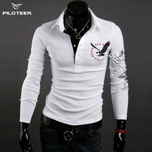 Piloteer New Fashion Solid Polo Shirt Men Shirts 2016 Mens Brands Homme Camisa Long Sleeve Cotton Polos Manga Larga Wholesale