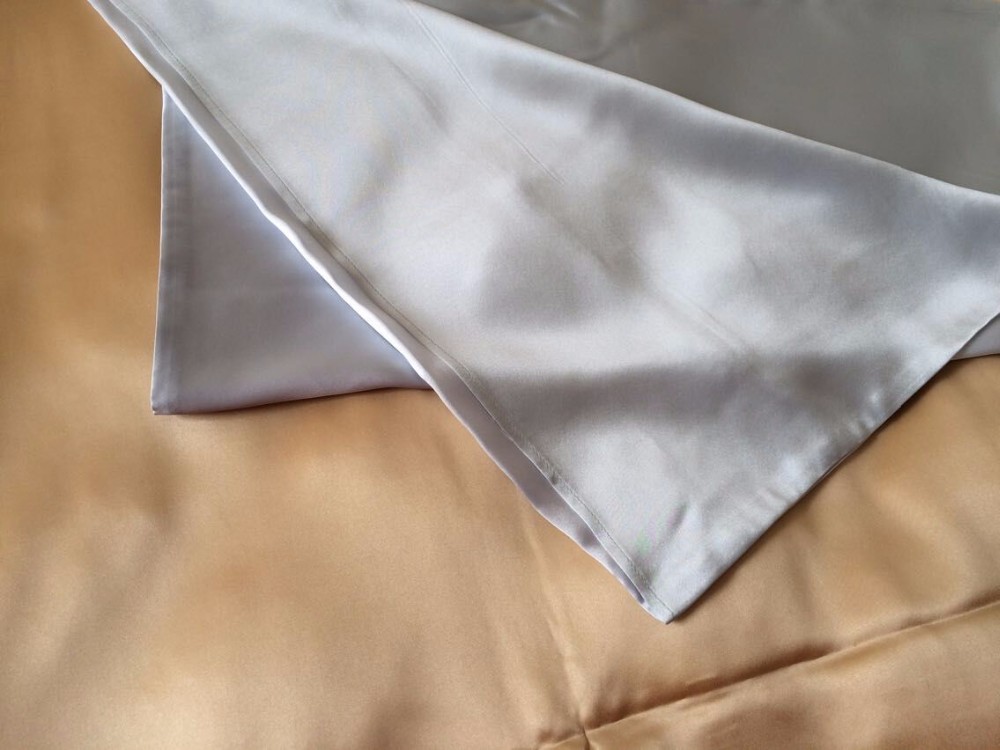 gray silk pillowcase