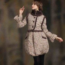 Women’s Winter Vintage Bohemian Original Design Herpen Fashion Sweet Stand Collar Mandarin Sleeve Slim Princess Dress WQ0021