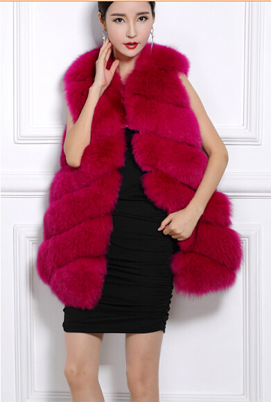 Fashion slim fur women coat vest faux fur women sleeveless vest purple outwear elegant warm jacket blouse for winter plus size