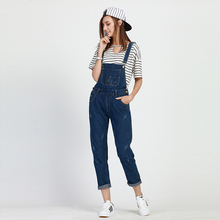 S-5XL Plus Size Women Denim Jumpsuit 2016 New Spring Autumn Casual Scratched Overalls Loose Cuffs Jeans Women Students Clothing