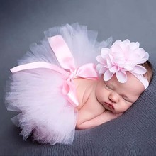 6 Colors Pettiskirt Newborn Photography Props Infant Costume Outfit Princess Tutu Skirt Matching Headband Baby Photography Props