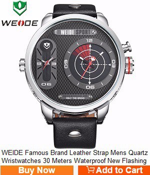 WEIDE Famous Brand Leather Strap Mens Quartz Wristwatches 30 Meters Waterproof New Flashing Display relogio masculino WH3409