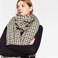 za brand winter fashion shawls and scarves wool blend designer hot sale long scarf women super