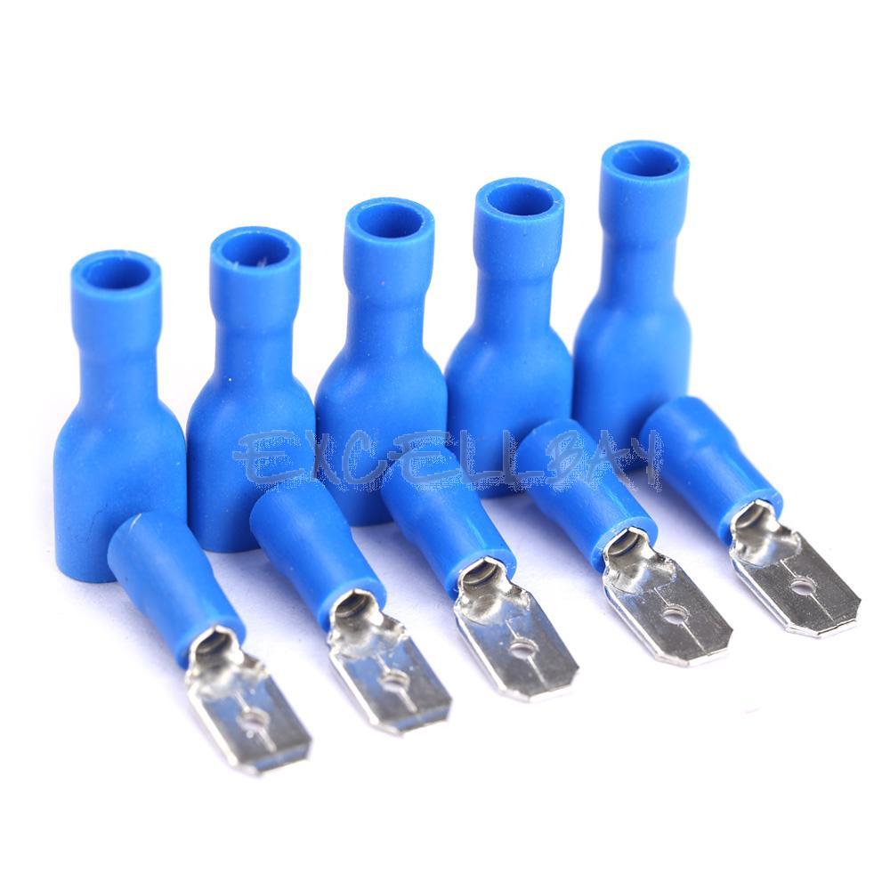 50Pairs Female Male Spade Insulated Electrical Crimp Terminal Connectors E1Xc