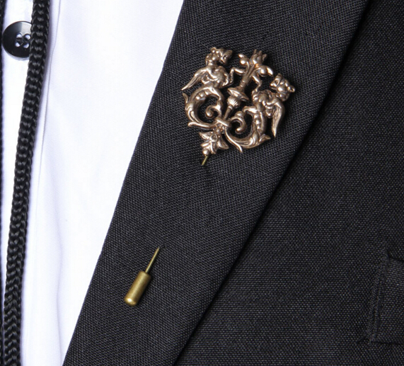 2015 Fashion Collar Pins Retro Silver Gold Plated Dragon Theme Collar