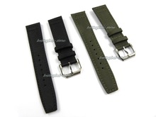 22 mm nueva correa para reloj verde y negro Nylon + cuero pin banda hebilla broche de acero inoxidable para IW C reloj