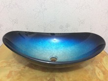 4263-2 Construction & Real Estate Bathroom Painting Art Washbasin Tempered Glass Vessel Sink