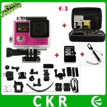 WiFi Action Camera G3 Sports Camcorders 1080P Waterproof Diving Outdoor Sport Cameras Helmet +Monopod+bag +Extra Battery
