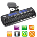 New 16 slots LCD Smart Battery Charger AA AAA Ni MH Ni Cd 16 bay 16