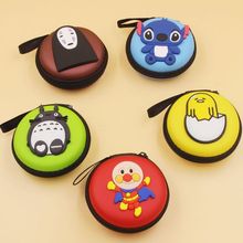 Anpanman Totoro Yolk eggJun Stitch money purse coin bags earphone case hard portable travel headphone stora for Kids Gifts