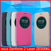 Original NILLKIN Sparkle Leather Case for ASUS Zenfone 2 Laser ZE500KL + Retail Package + Registered Air Mail