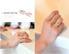 1 Piece New Arrival Fashion Snake Bicyclic ring Gold Plated Free Shipping