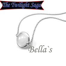 2014 Movie Twilight new moon free shipping 18KGP high quality  Fashion  Bella moon stone pendant Chain Necklace jewelry N005