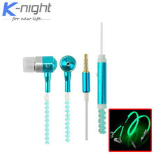 2015 hot luminous earphone Glow Headphones Original Wheat Glow In The Dark for iPhone Samsung Xiaomi